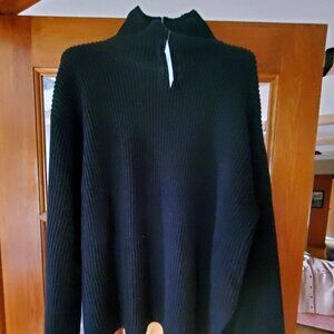 GAP Black Ribbed Cotton Turtleneck Sweater, Size Small NWT